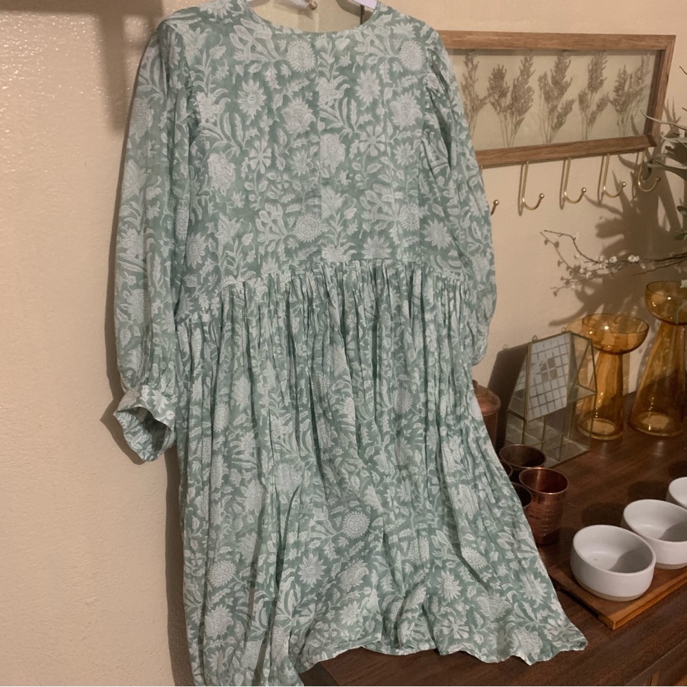 Daughters of India green/Aqua Patterned Mini Dress - Picture 6 of 8
